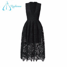 2017 High Quality Wholesale Short Lace Black Prom Dress